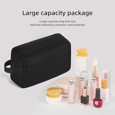Travel Toiletry bag Toiletry bag for women men Hanging Cosmetic bag Travel accessories for Women Men (Black)