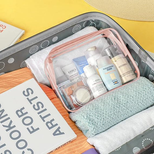 Clear Makeup Bag - 2 Packs Toiletry Bag for Women Quart Size Travel Bag , Clear Toiletry Bags for Traveling