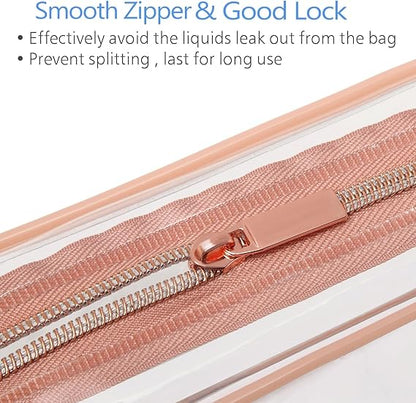 Clear Makeup Bag - 2 Packs Toiletry Bag for Women Quart Size Travel Bag , Clear Toiletry Bags for Traveling
